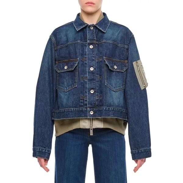 

Куртка denim blouson Sacai, зеленый