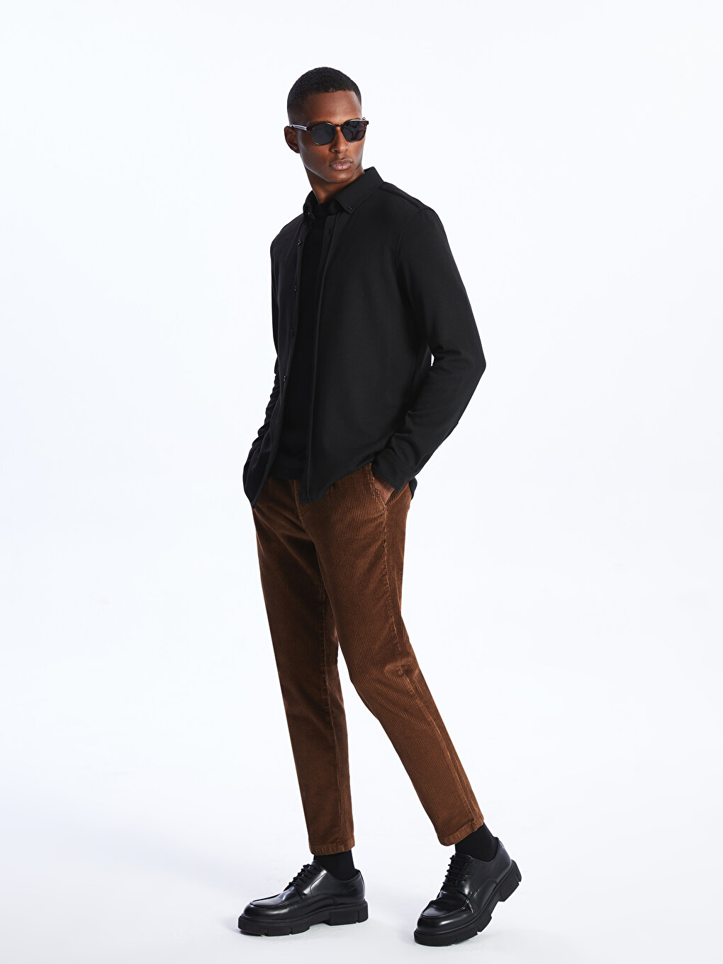 Стандартные бархатные мужские брюки Mold LCW Vision, корица