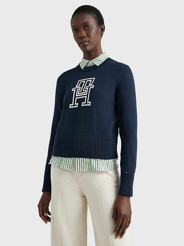 

Свитер с круглым вырезом с монограммой Tommy Hilfiger