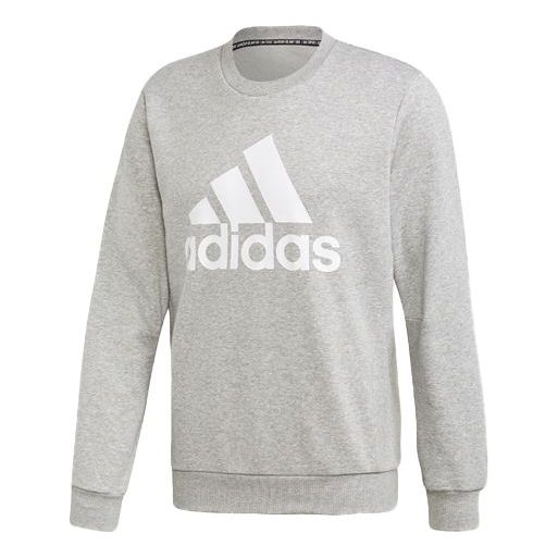Толстовка adidas Athleisure Casual Sports Printing Logo Round Neck Pullover Gray, серый