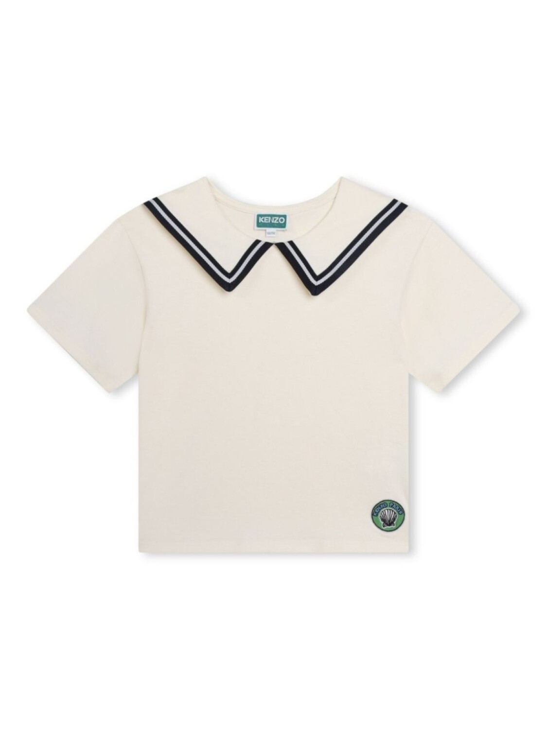 

Kenzo Kids футболка с матросским воротником, нейтральный цвет