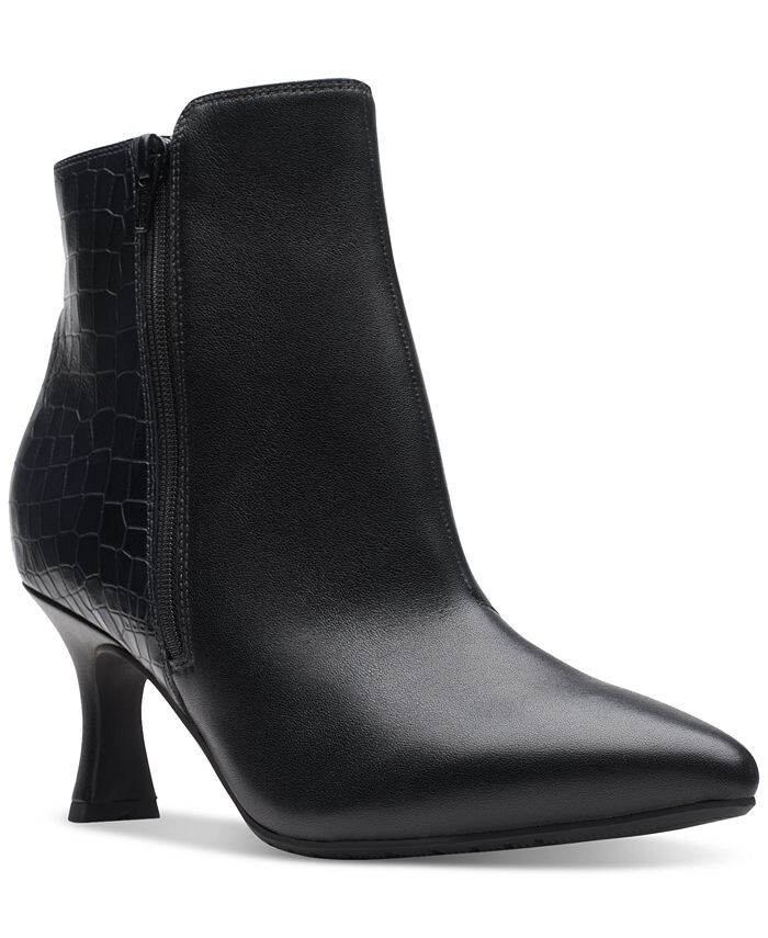 

Женские светящиеся ботильоны Kataleyna с острым носком Clarks, цвет Black Leather