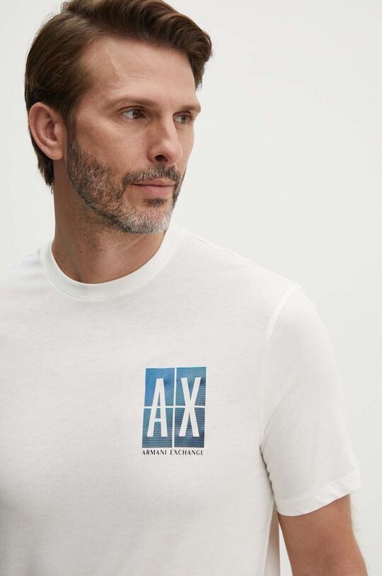 

Хлопковая футболка Armani Exchange, бежевый