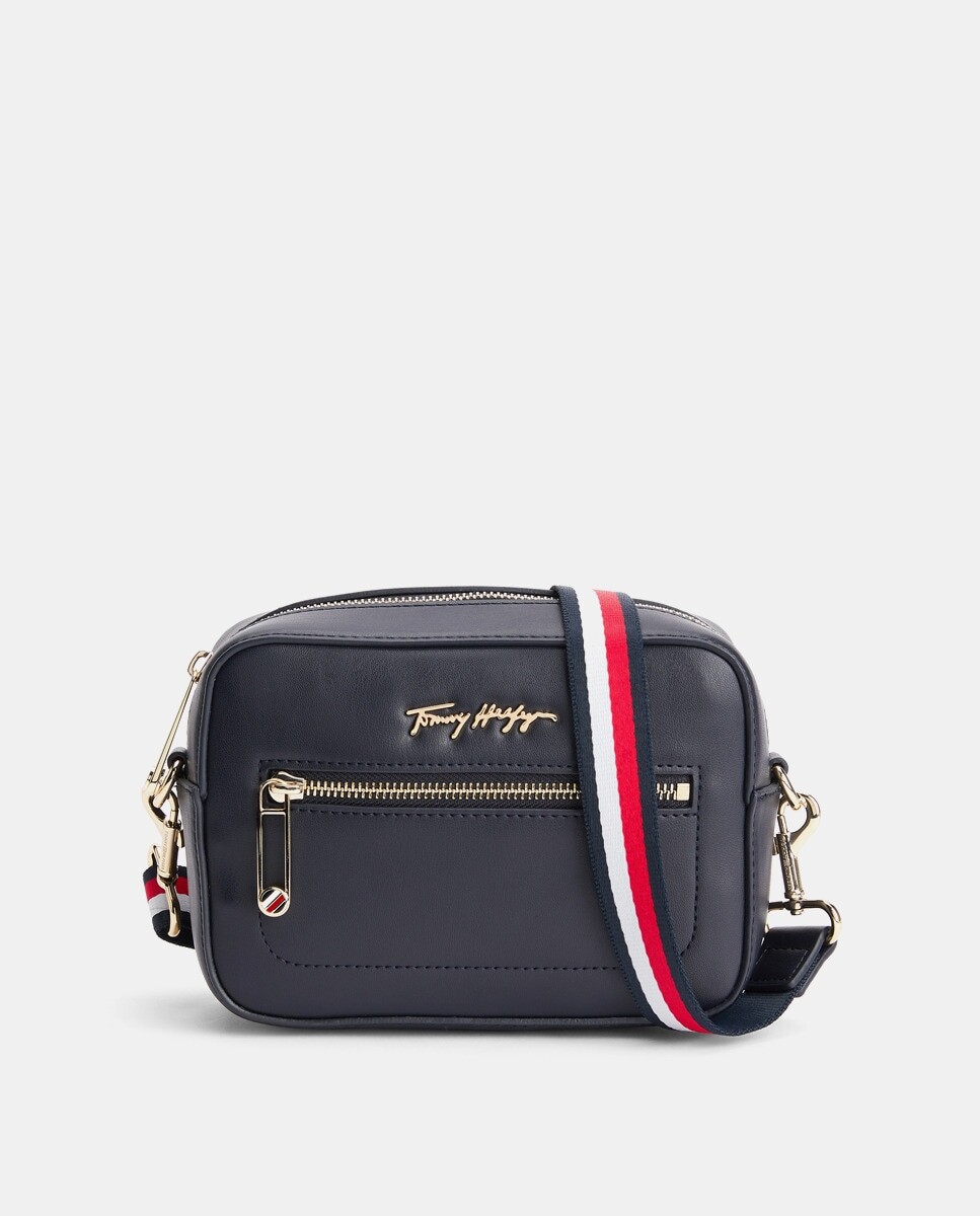 

Темно-синяя сумка через плечо на молнии и контрастной ручке Tommy Hilfiger, темно-синий