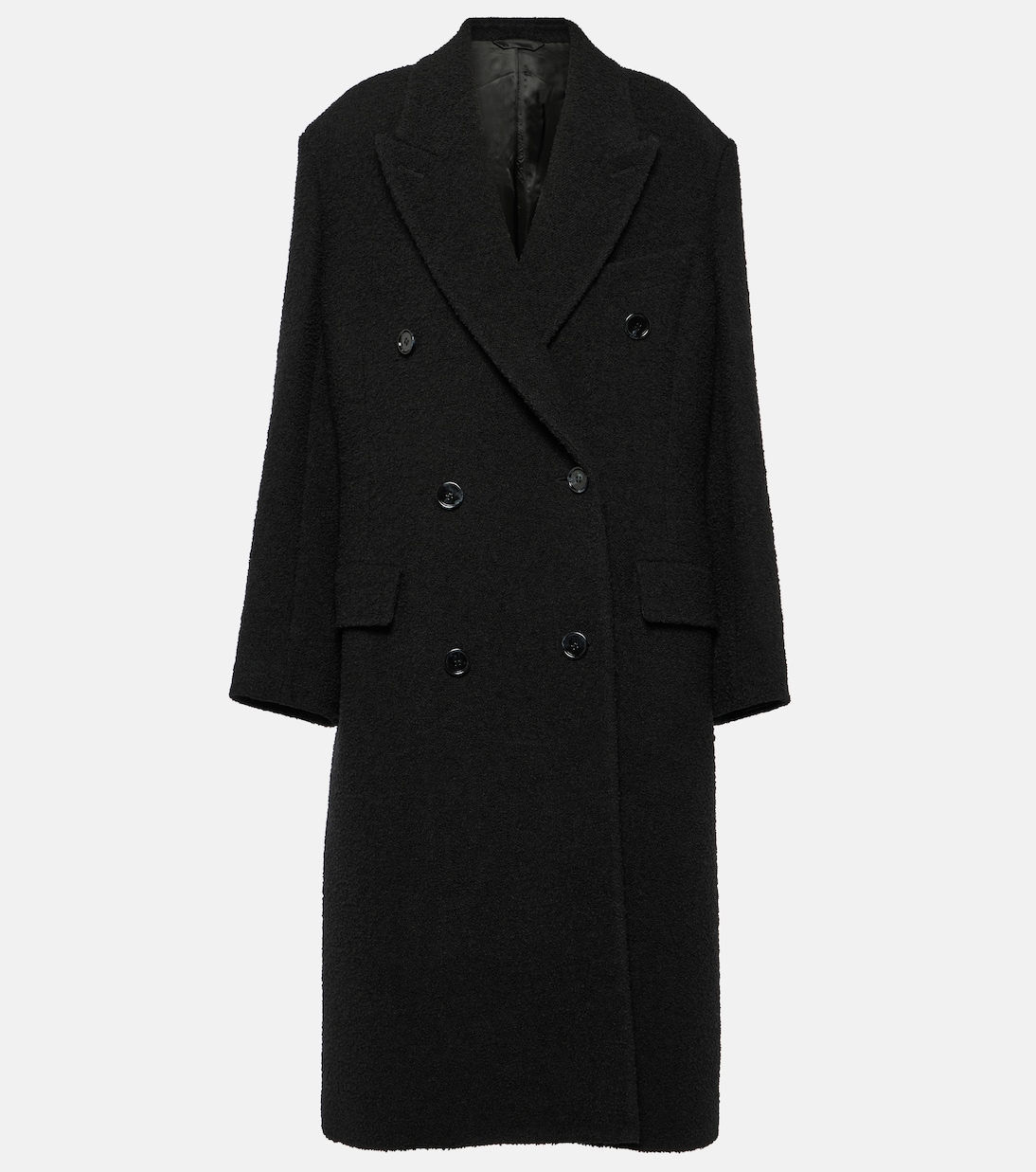 цена Двубортное пальто из смесовой шерсти Acne Studios, черный