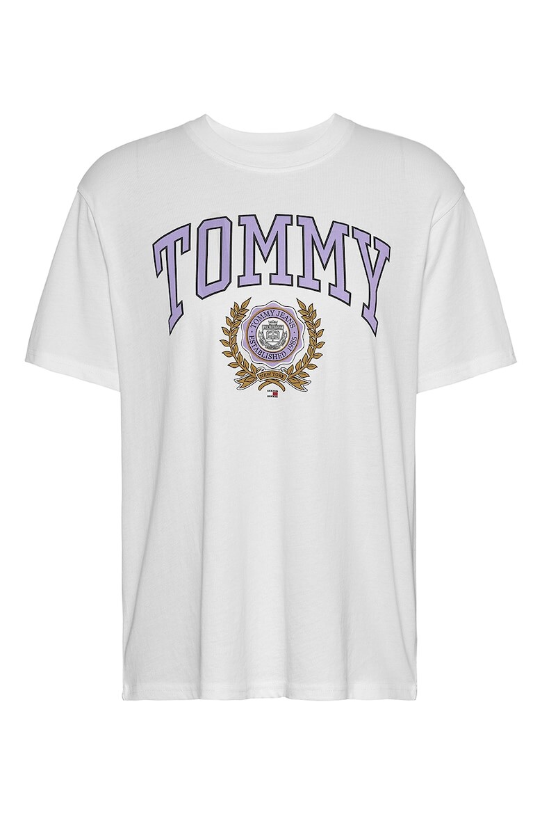 

Хлопковая футболка с принтом Tommy Jeans, фиолетовый