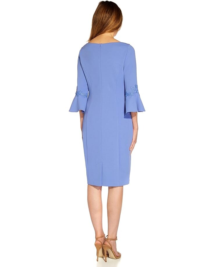 

Платье Adrianna Papell Stretch Crepe Bell Sleeve Sheath Dress, цвет Misty Periwinkle