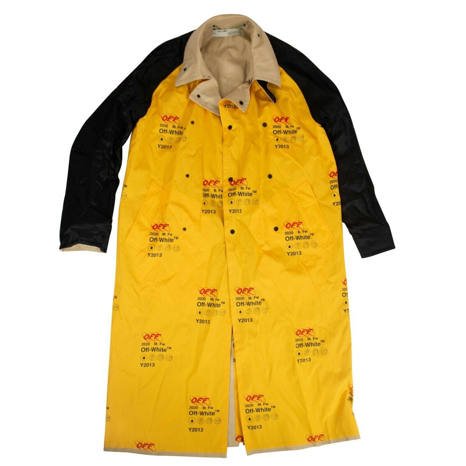 

Желтый свободный тренч Off-White, желтый