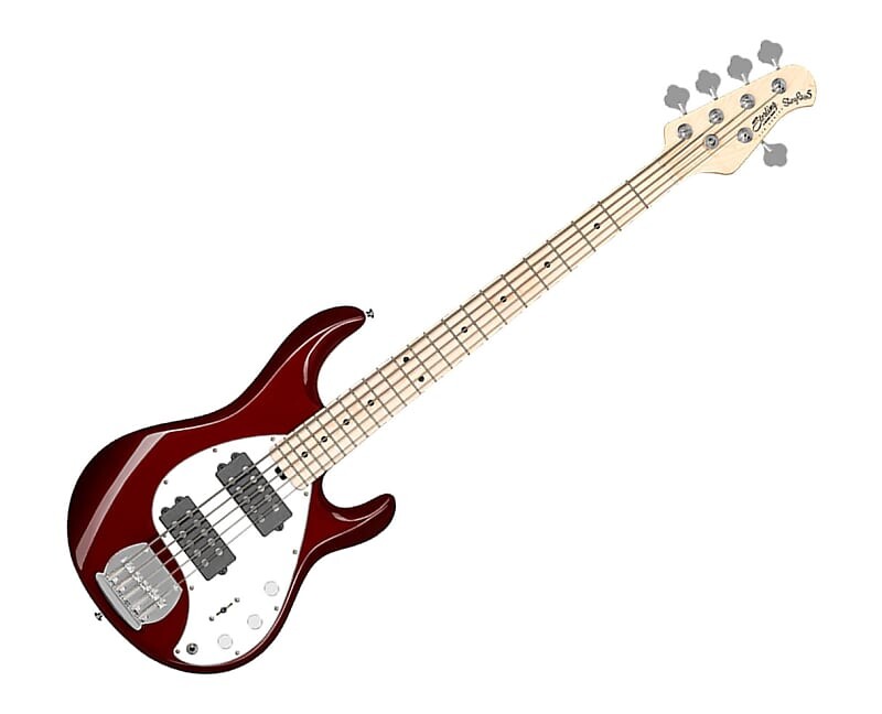 

Басс гитара Sterling by Music Man StingRay5 HH 5-String Bass Guitar - Candy Apple Red