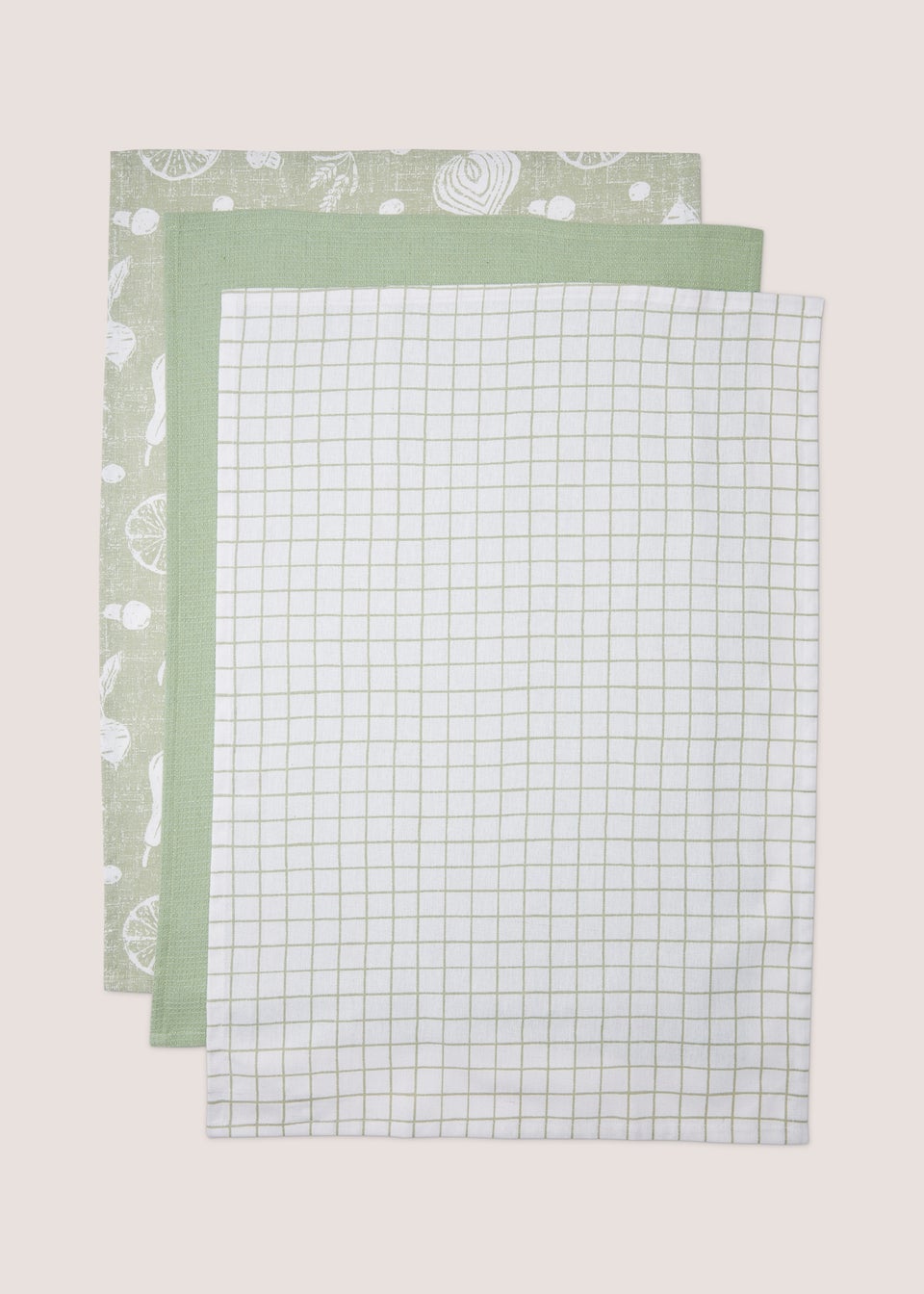 Комплект из 3 чайных полотенец Green Spring Harvest Homestore skoy кухонное полотенце с двусторонним принтом в виде круга зеленое 1 полотенце