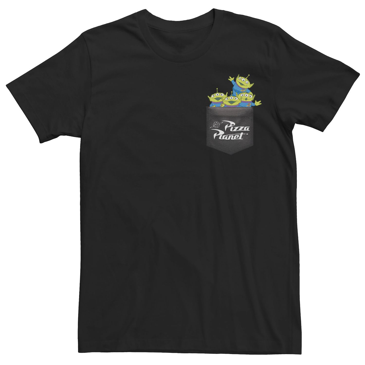 Мужская футболка с карманом и цветами Disney/Pixar «История игрушек Пицца: Планета пришельцев» Disney / Pixar, черный мужская футболка планета пицца s черный