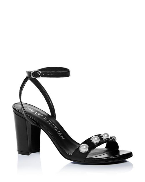 

Женские сандалии почти без ремешка на щиколотке Portia Stuart Weitzman, цвет Black