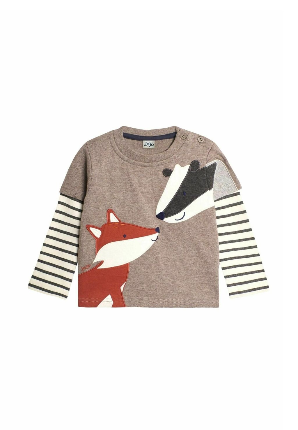 

Лонгслив FOX AND BADGER APPLIQUE, REGULAR FIT JoJo Maman Bébé, коричневый