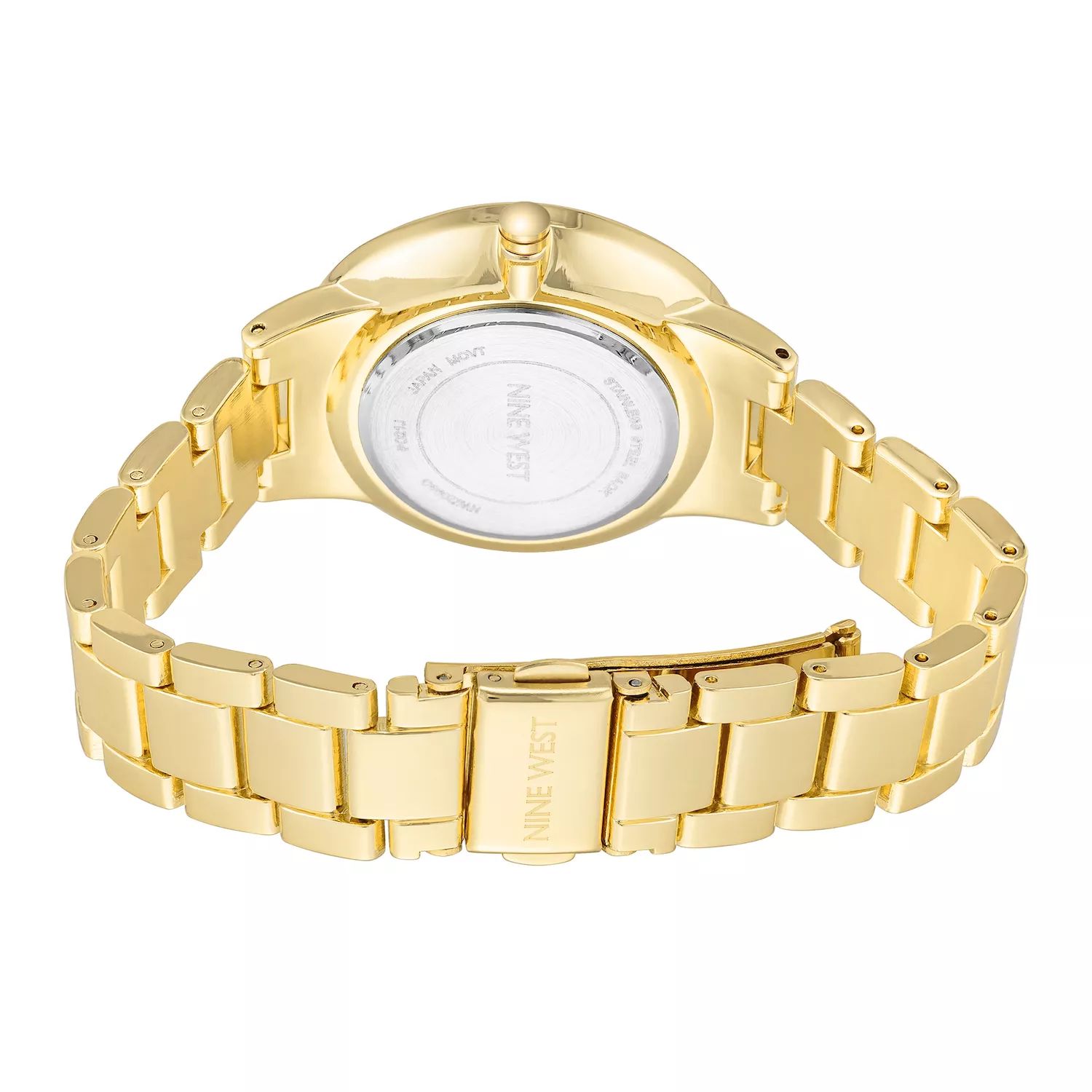 цена Женские золотистые часы-браслет с хрустальными акцентами Nine West