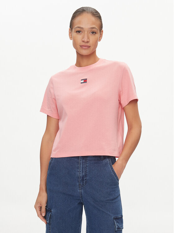 

Футболка свободного покроя Tommy Jeans, розовый
