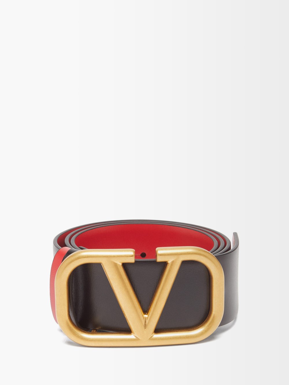 цена Двусторонний кожаный ремень с логотипом v Valentino Garavani, черный