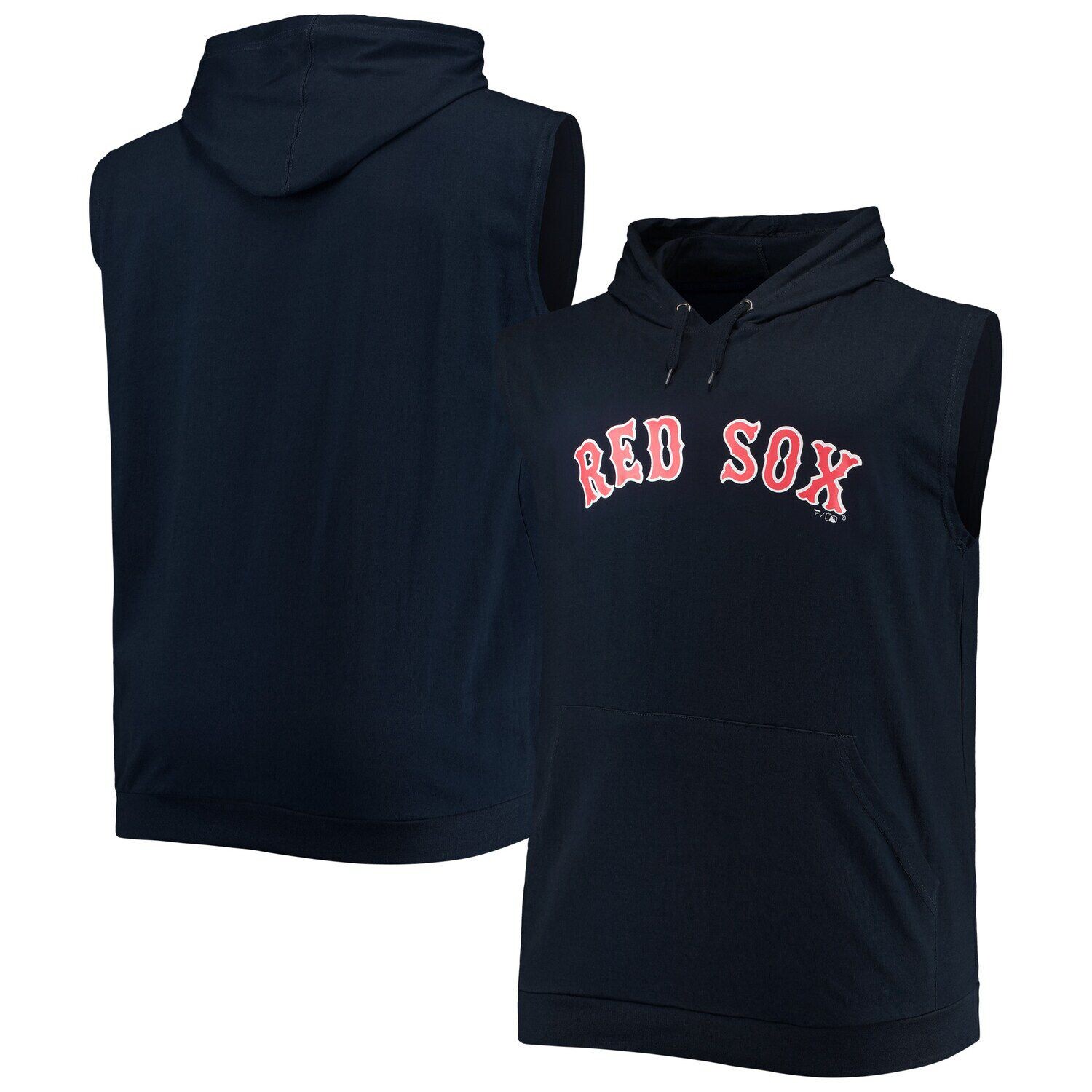 

Мужской темно-синий пуловер без рукавов с капюшоном Boston Red Sox Jersey Muscle