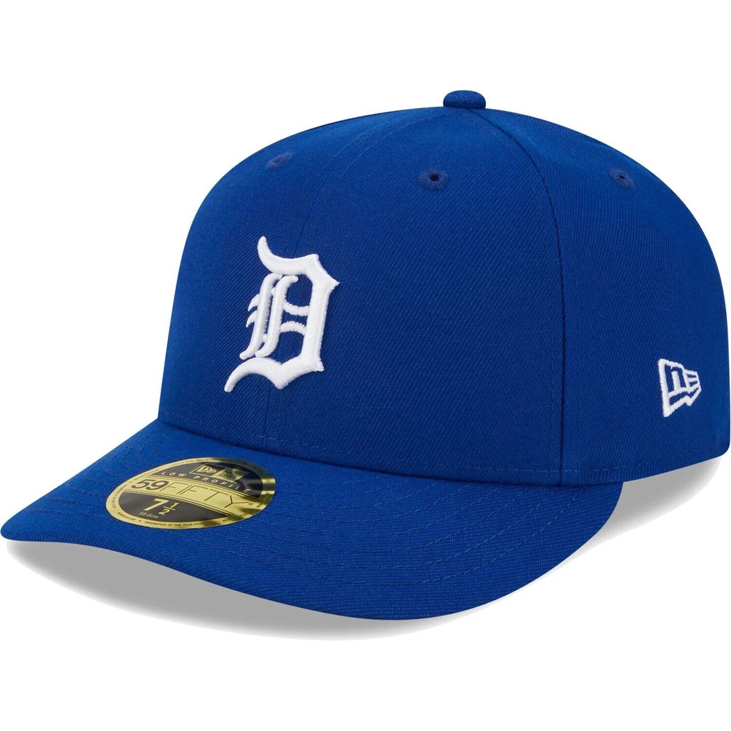 

Мужская низкопрофильная облегающая шляпа New Era Royal Detroit Tigers с белым логотипом 59FIFTY