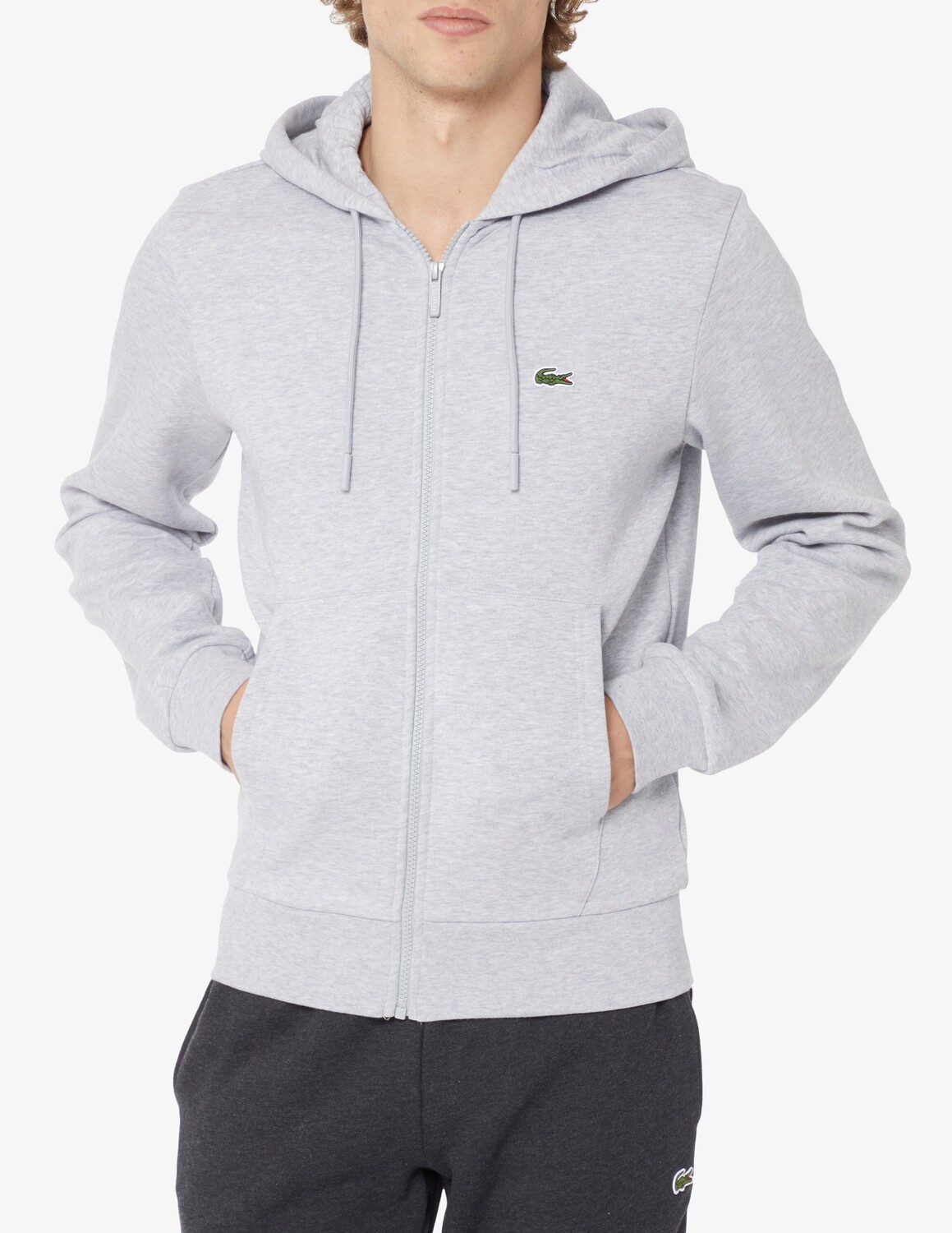 

Флисовая толстовка на молнии Lacoste, серый