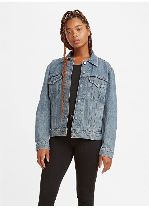 

Синяя женская джинсовая куртка Levis, Синий