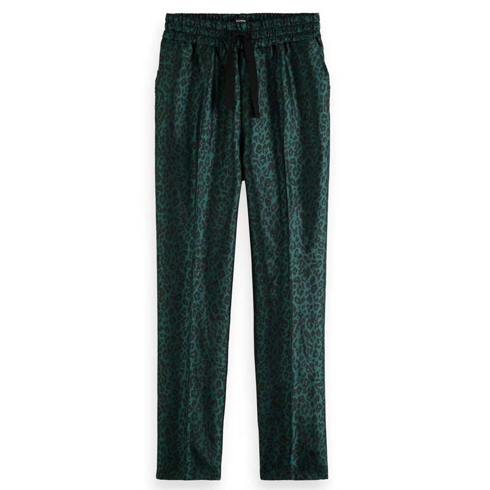 

Джоггеры Scotch & Soda Maia Tapered Leg Leopard Jacquard, зеленый