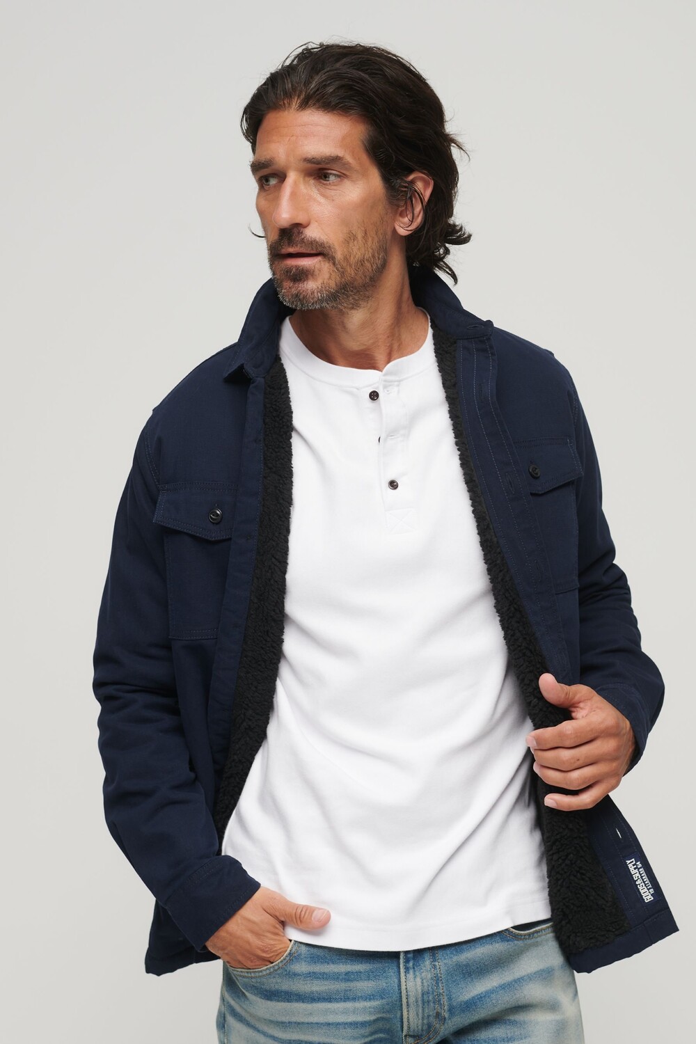 

Рубашка Borg Miller на подкладке Superdry, синий