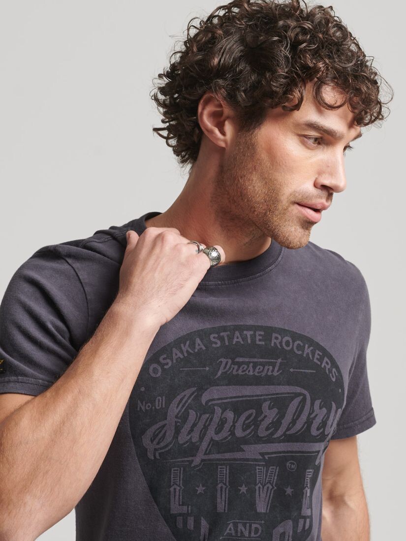 

Узкая футболка Vintage Merch Store Superdry, тяжелый черный