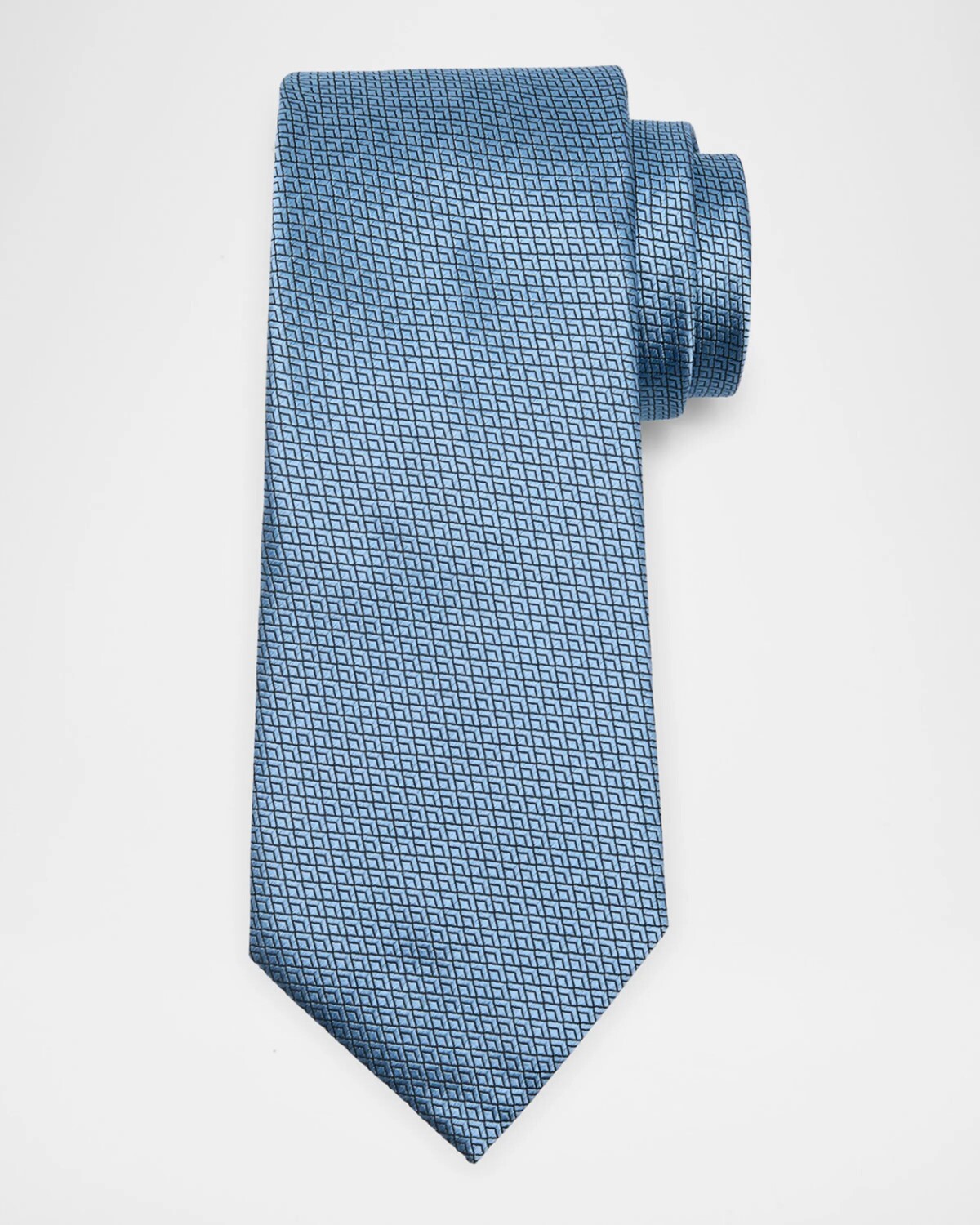

Мужской шелковый галстук с ромбовидной тканью Zegna, цвет Br Blu Sld
