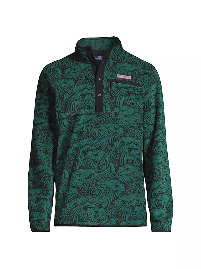 

Флисовый свитер Harbour с застежкой на четверть Vineyard Vines, цвет turf green