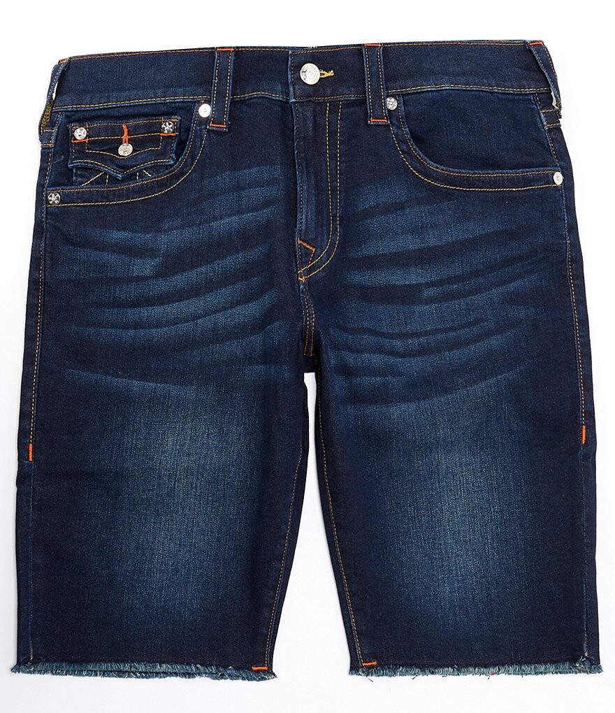 

Короткие шорты с потертым краем и клапаном True Religion Ricky Snap, синий