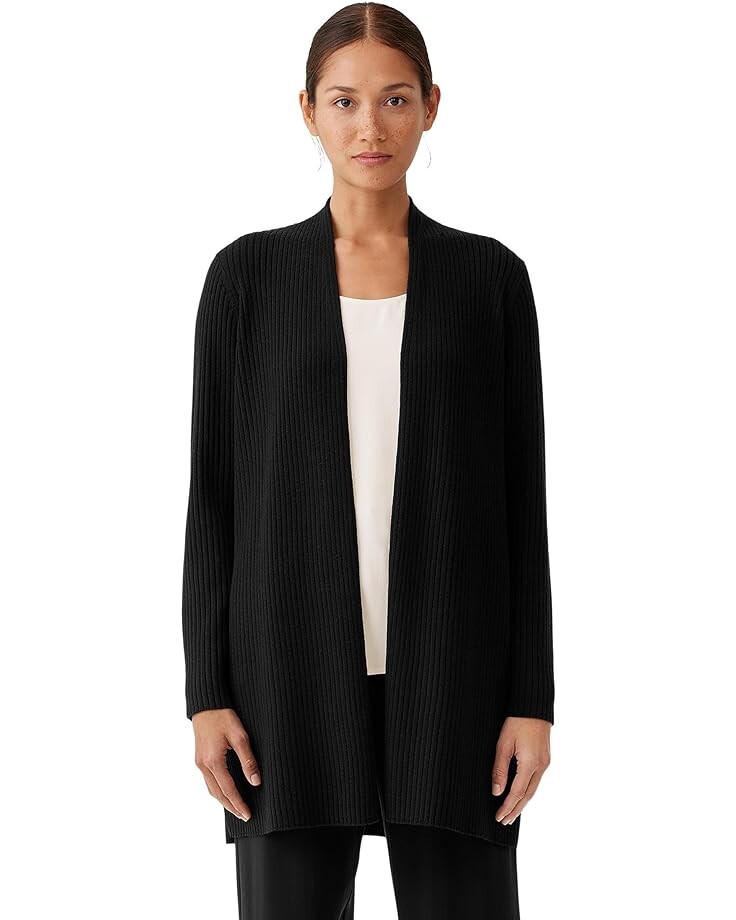 

Свитер Eileen Fisher Plus Size Long Cardigan, черный