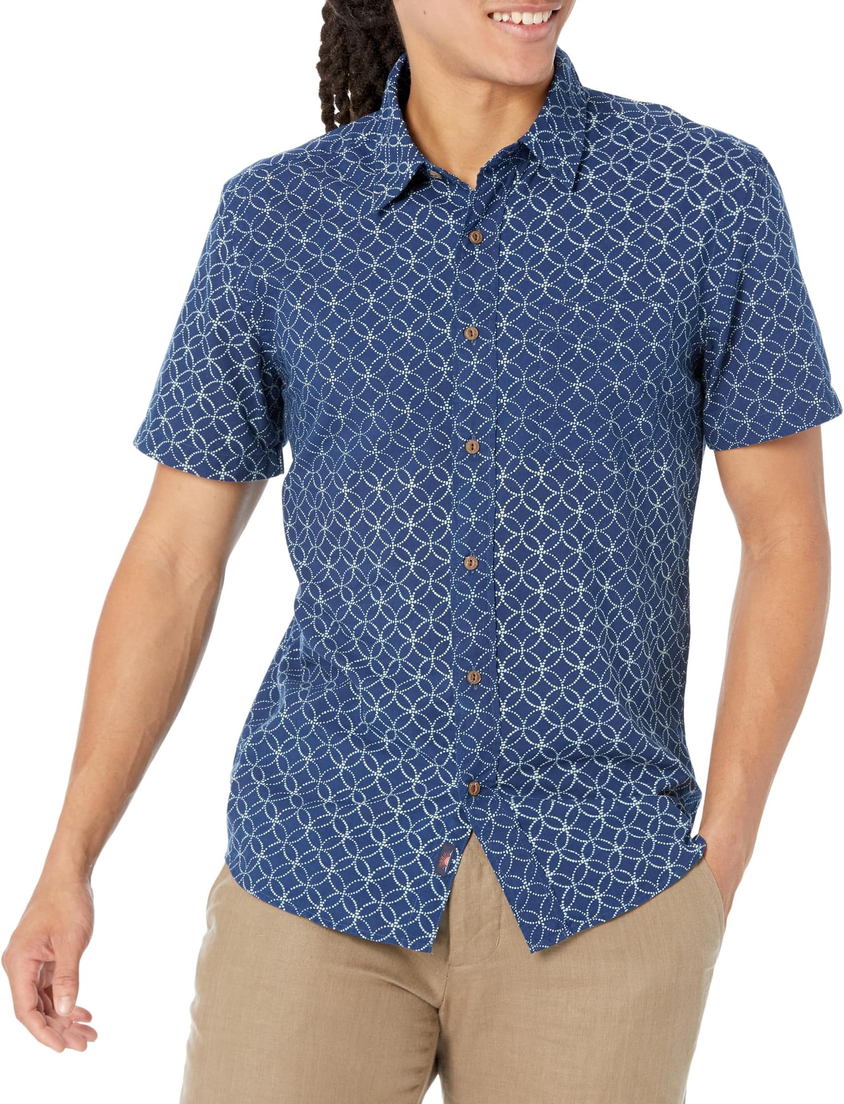 Рубашка из тропического хлопка с короткими рукавами Faherty, цвет Moonlight Batik