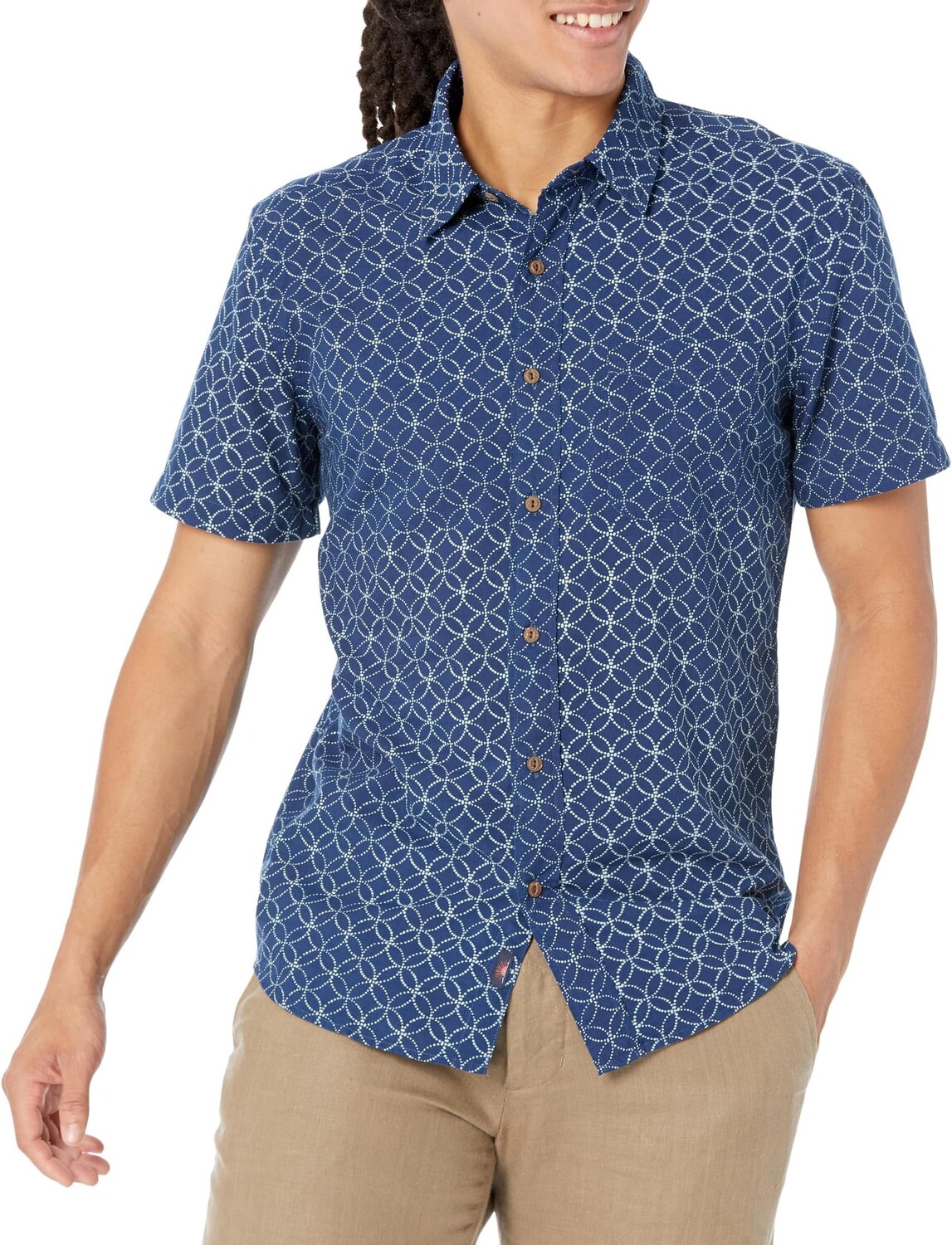 

Рубашка из тропического хлопка с короткими рукавами Faherty, цвет Moonlight Batik