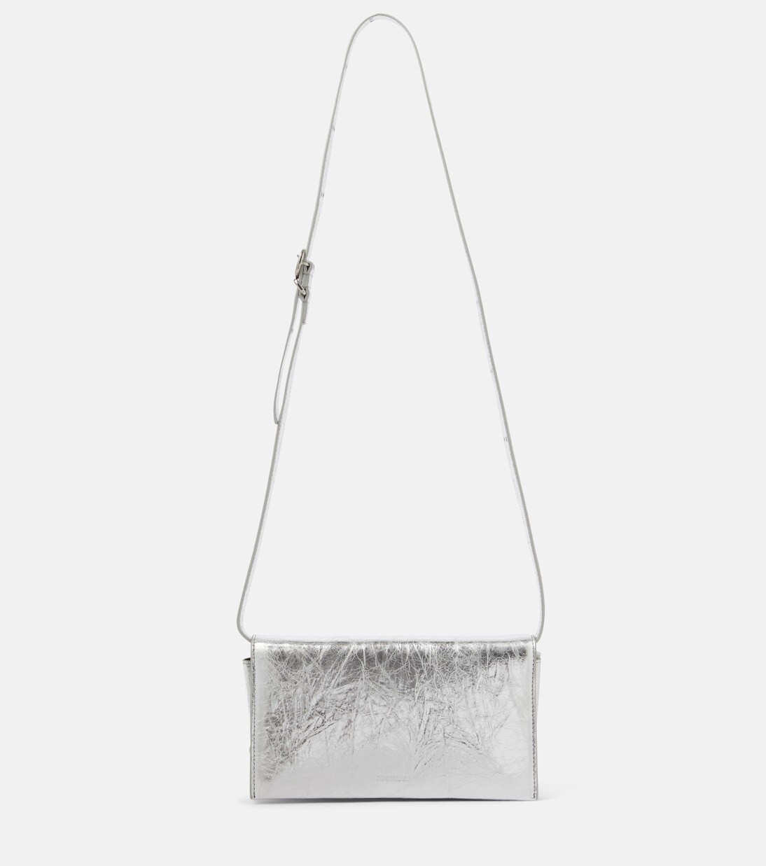 

Сумка на плечо all-day из металлизированной кожи Jil Sander, серебряный