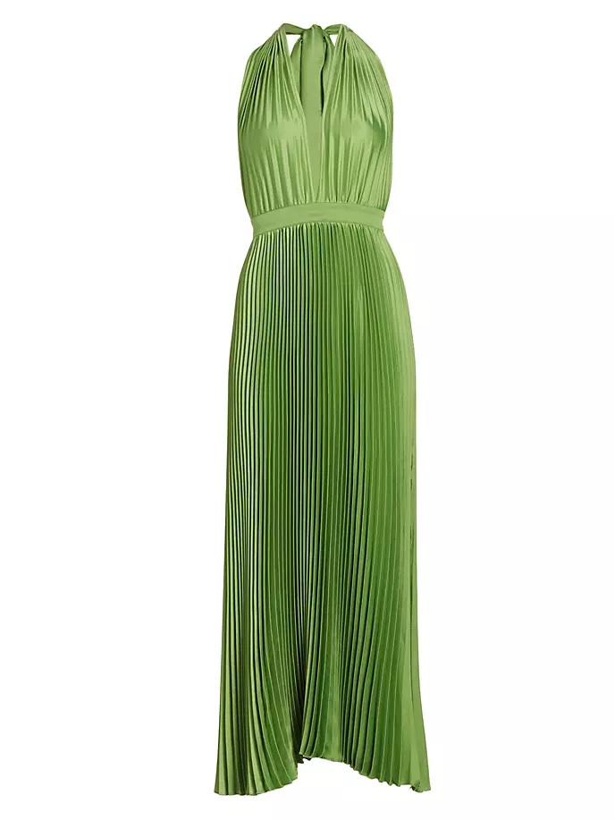 цена Плиссированное платье с бретельками Les Éléments Moderniste L'Idée, цвет fern