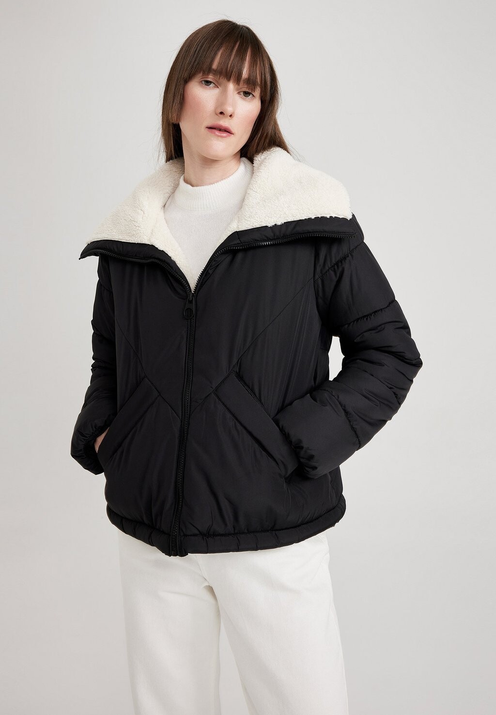 

Зимняя куртка Regular Fit DeFacto, черный