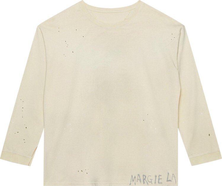 

Футболка Maison Margiela Logo Long-Sleeve 'Dirty Ecru', кремовый