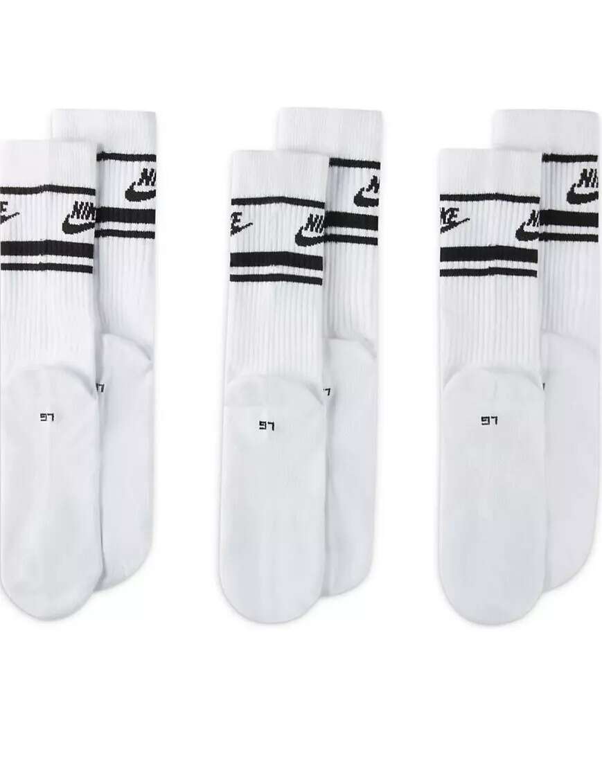 Три пары носков Nike Everyday Essential белого/черного цвета