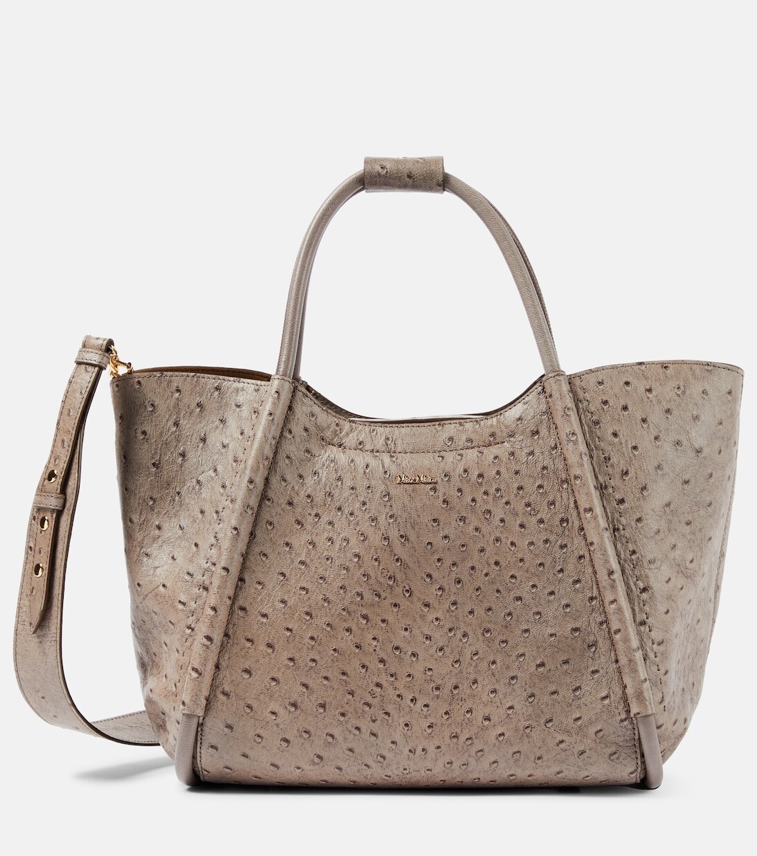 

Кожаная большая сумка marine medium Max Mara, коричневый