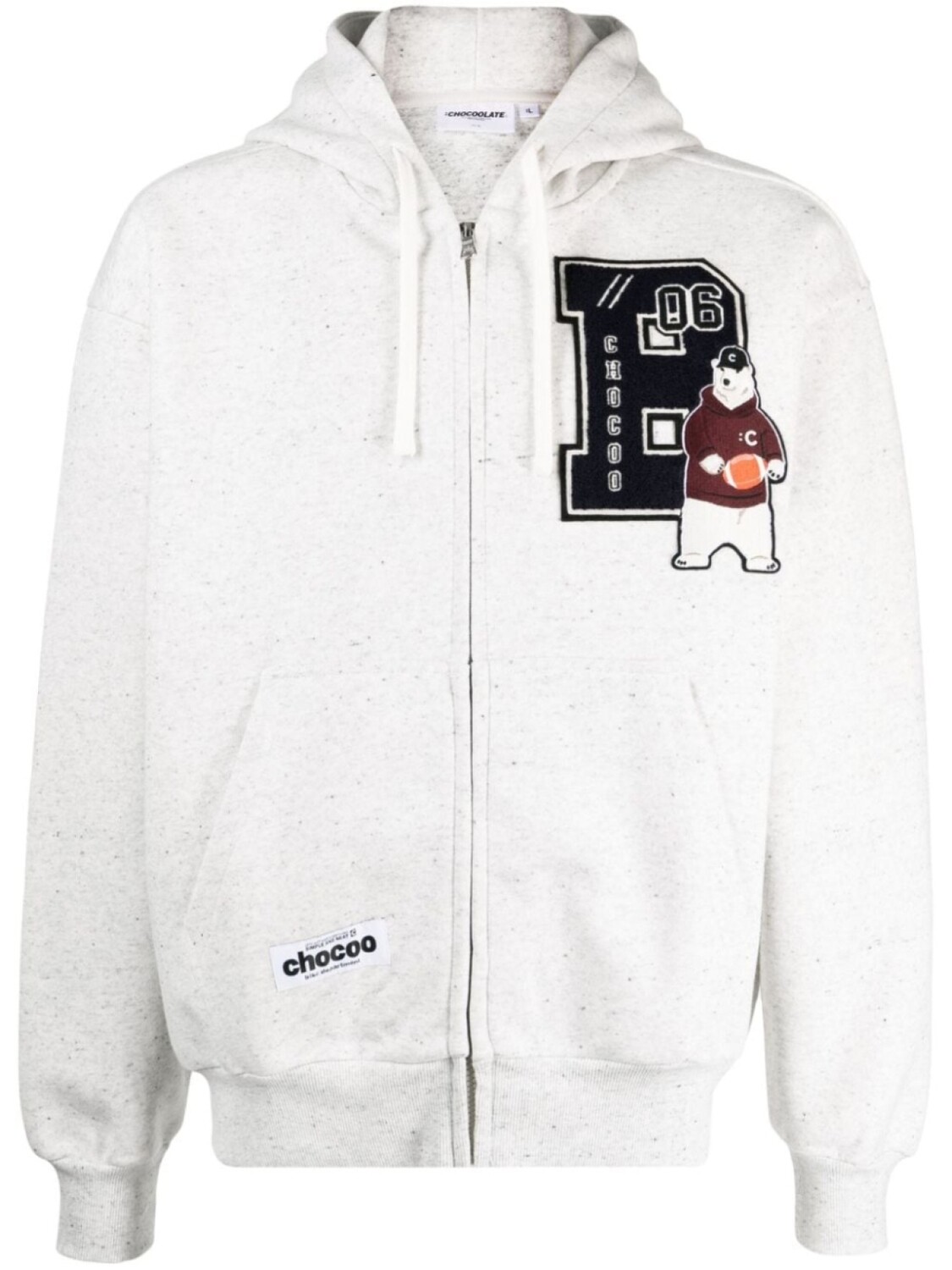 

Chocoolate logo-patches zip-up hoodie, серый