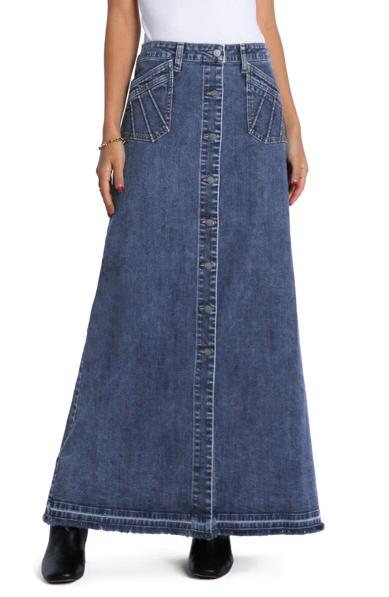

Королевская джинсовая макси-юбка WASH LAB DENIM