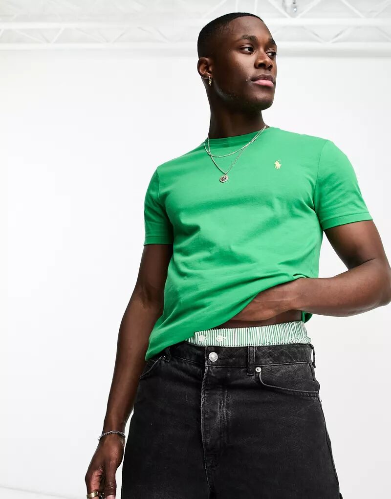 Зеленая футболка индивидуального кроя с логотипом Polo Ralph Lauren ботинки polo ralph lauren talan mid boots mid cut черный