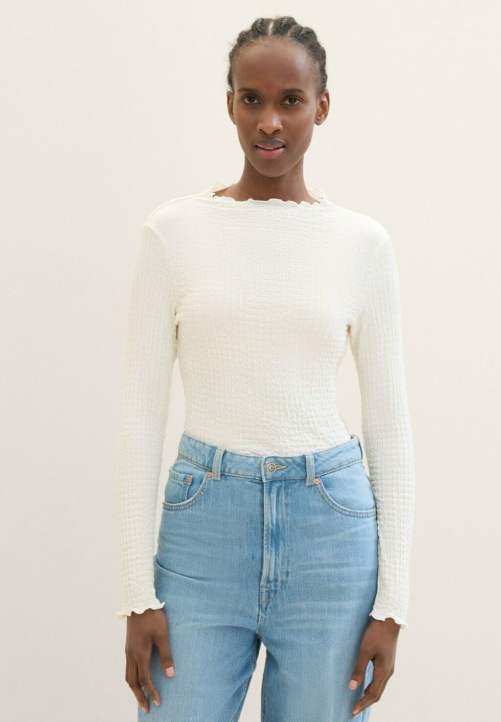 

Рубашка с длинным рукавом TOM TAILOR DENIM, цвет gardenia white