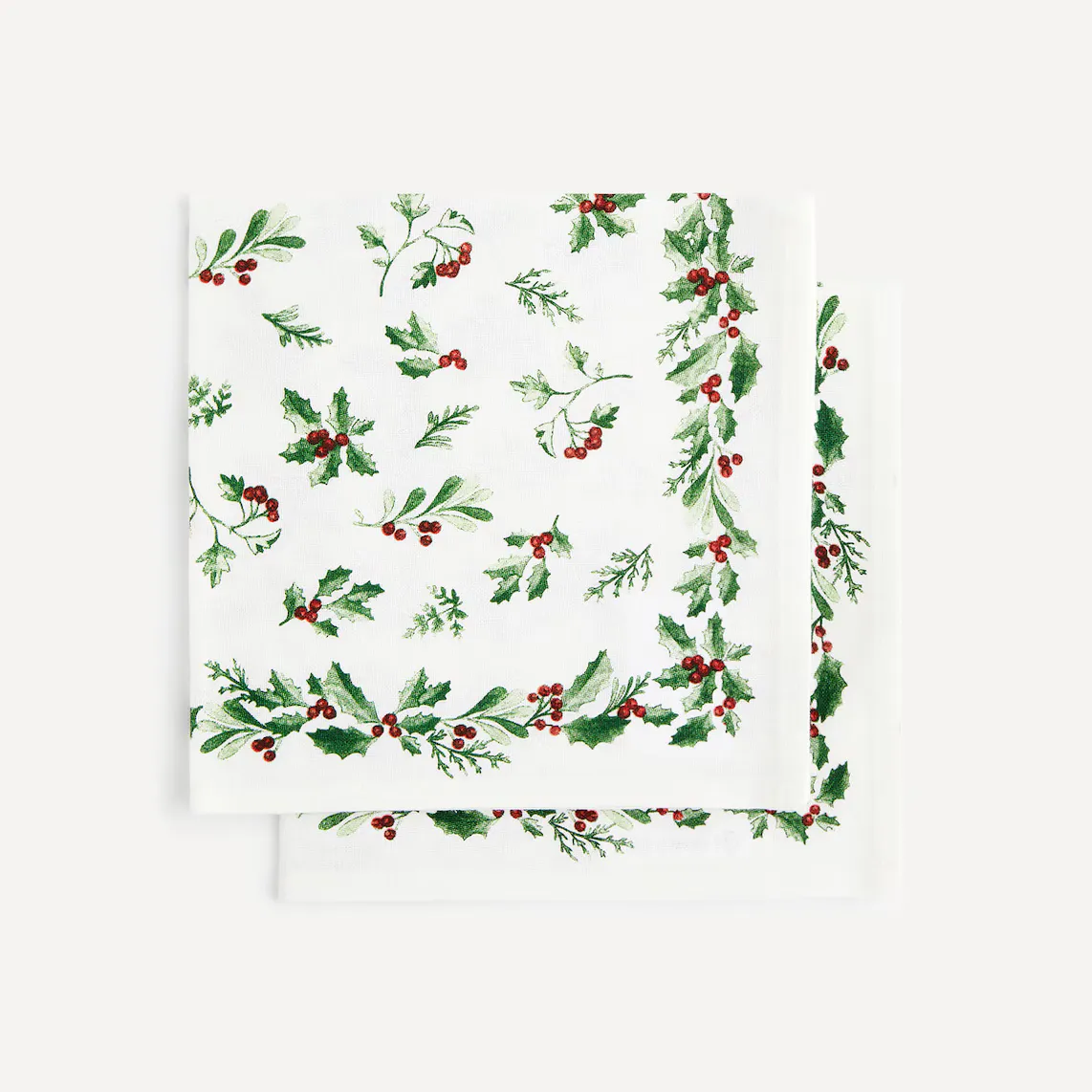 

Набор из 4 хлопковых салфеток Christmas Berries Basics El Corte Inglés, белый