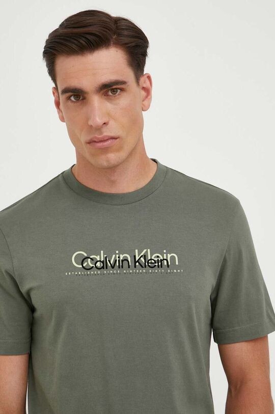 

Хлопковая футболка Calvin Klein, зеленый