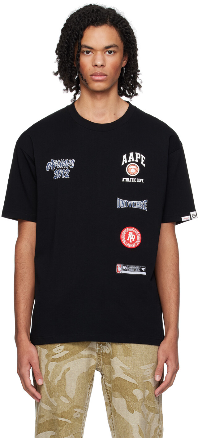 

Черная футболка с принтом Aape By A Bathing Ape, цвет Black