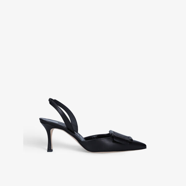 

Замшевые туфли Maysli с пяткой на пятке и пряжками Manolo Blahnik, черный