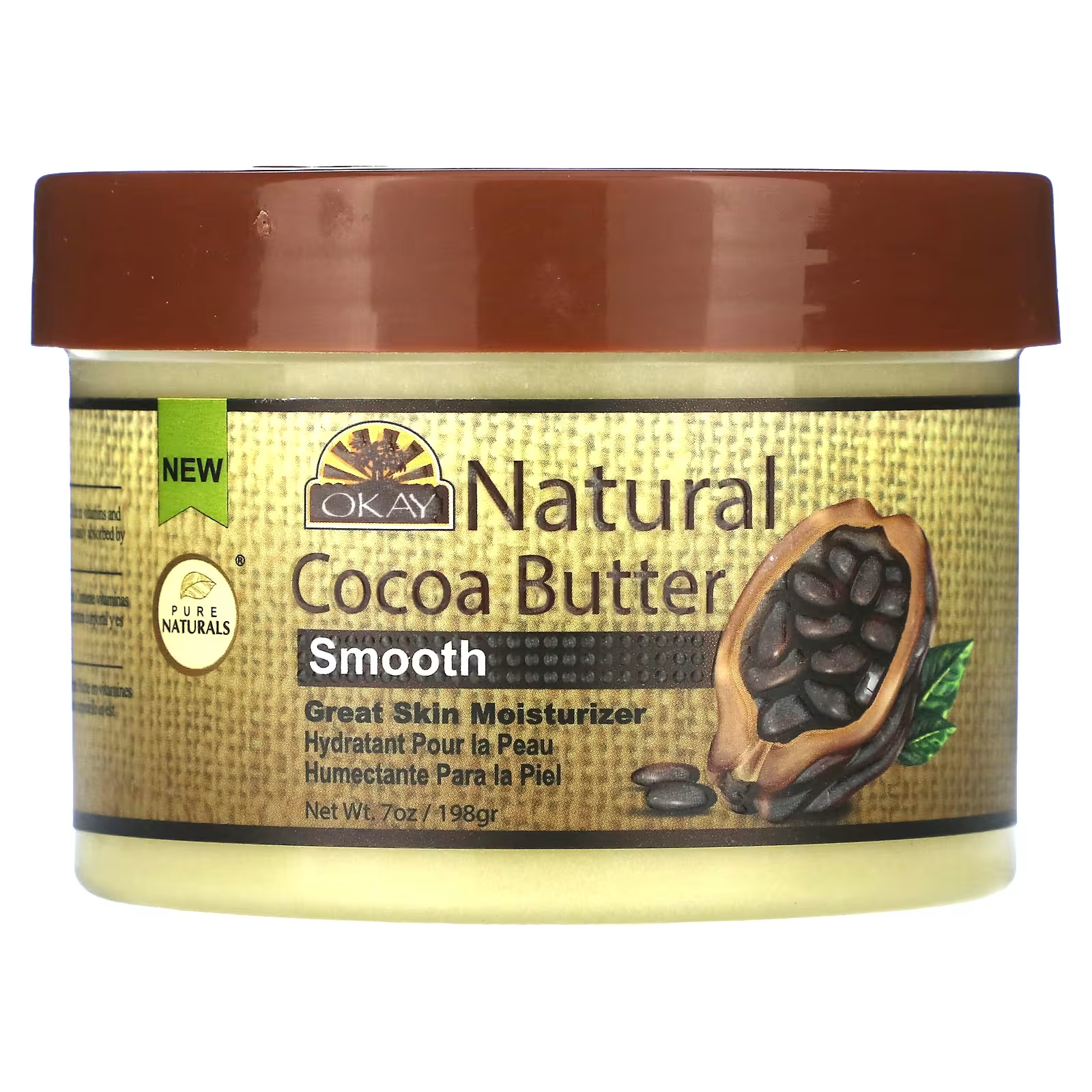 Масло какао Okay Pure Naturals, 198 г африканское масло ши okay pure naturals для кожи и волос 212 г
