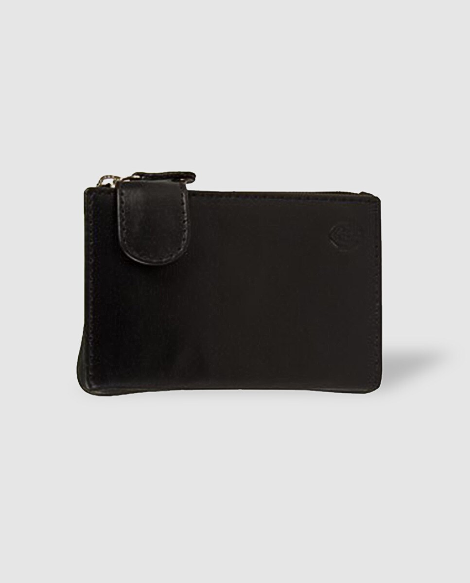 Черный кожаный кошелек с брелоком для ключей El Potro, черный портмоне sloth кошелек складной бумажник
