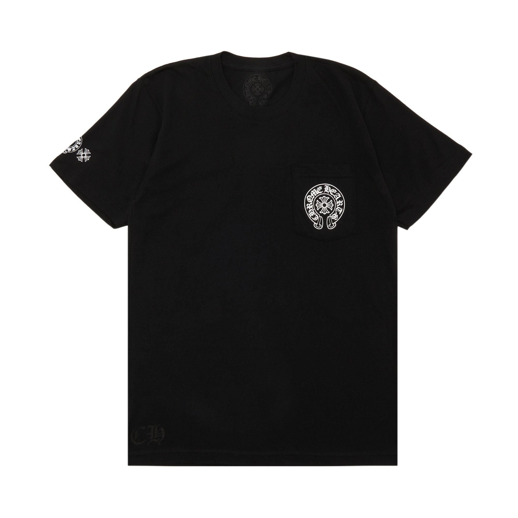 Футболка Chrome Hearts Horseshoe, черная футболка с карманами и логотипом chrome hearts horseshoe цвет черный